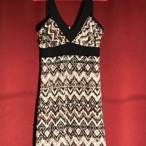 Black, Brown, and Tan Dress.